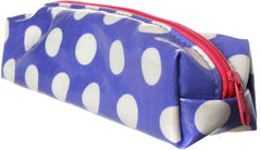 POLKA DOT PENCIL CASE - WHITE AND PURPLE